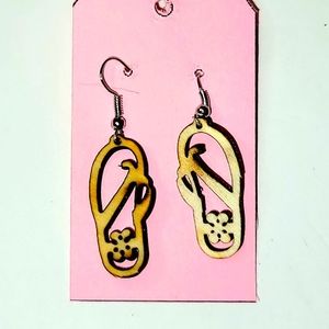 Flip-flops Wooden Earring. Chacla Pantallas De Madera